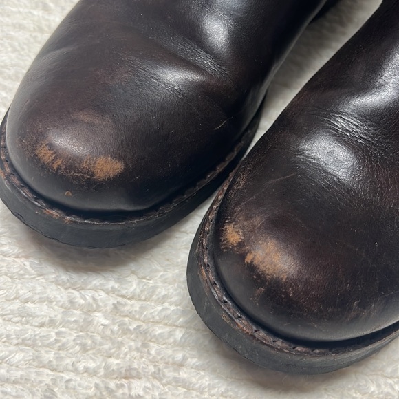 Frye Veronica Leather Canvas Shortie Boots- Womens- Size 7 B- Brown- Ankle Boot - Picture 9 of 13